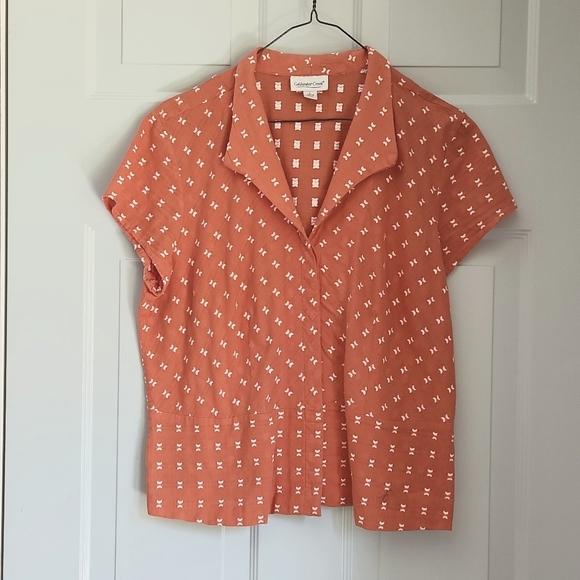 Coldwater Creek Tops - Coldwater Creek Women's Large, Dark Orange & White Arrows Scattered on Top